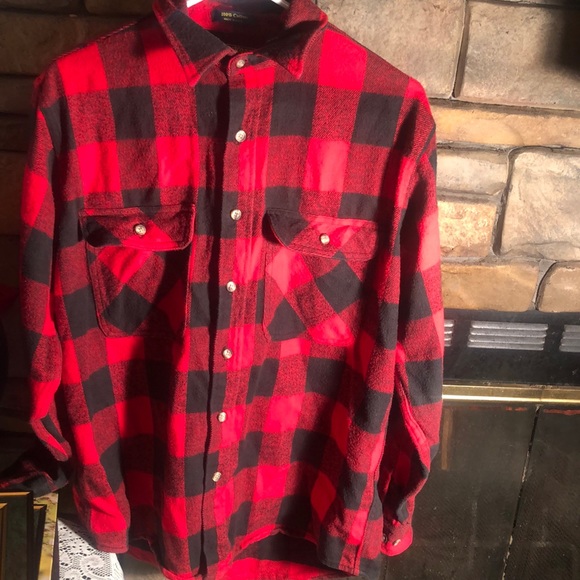 Men’s Y2k fall Buffalo plaid western USA button down shacket flannel shirt - Picture 3 of 11